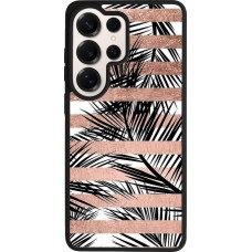 Samsung Galaxy S26 Ultra Case Hülle - Silikon schwarz Palm trees gold stripes
