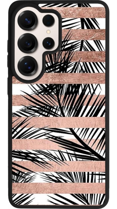 Samsung Galaxy S26 Ultra Case Hülle - Silikon schwarz Palm trees gold stripes