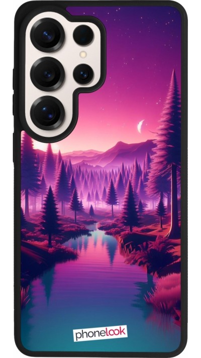 Samsung Galaxy S26 Ultra Case Hülle - Silikon schwarz Lila-rosa Landschaft