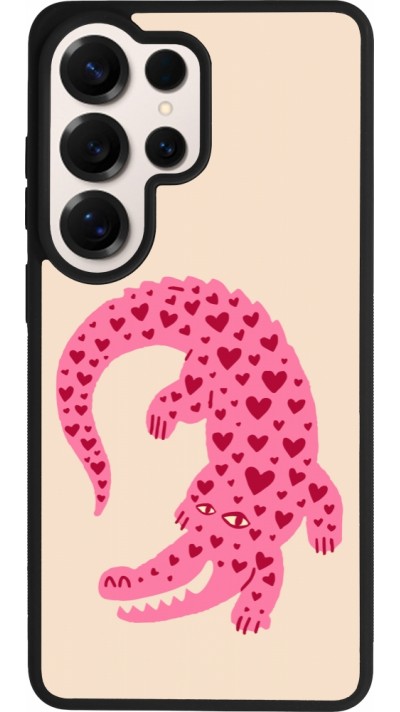 Samsung Galaxy S26 Ultra Case Hülle - Silikon schwarz Pink crocodile 2026
