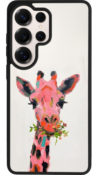 Samsung Galaxy S26 Ultra Case Hülle - Silikon schwarz Pink Girafe Paint