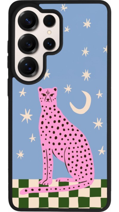 Samsung Galaxy S26 Ultra Case Hülle - Silikon schwarz Pink leopard with stars 2026