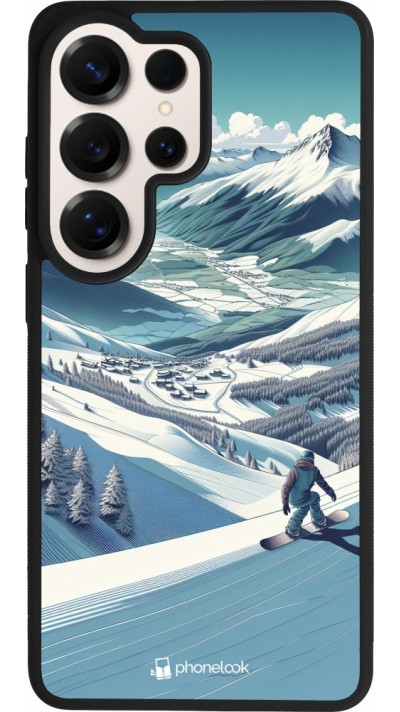 Samsung Galaxy S26 Ultra Case Hülle - Silikon schwarz Snowboarder Berg