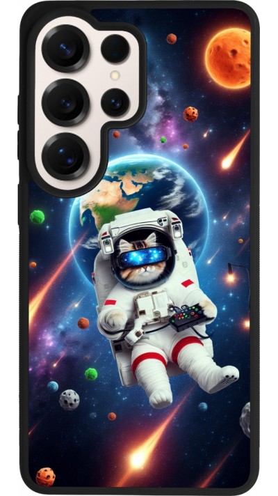 Samsung Galaxy S26 Ultra Case Hülle - Silikon schwarz VR SpaceCat Odyssee