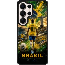 Coque Samsung Galaxy S26 Ultra - Silicone rigide noir Football Brésil splash 2026