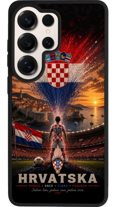Samsung Galaxy S26 Ultra Case Hülle - Silikon schwarz Fussball Kroatien splash 2026