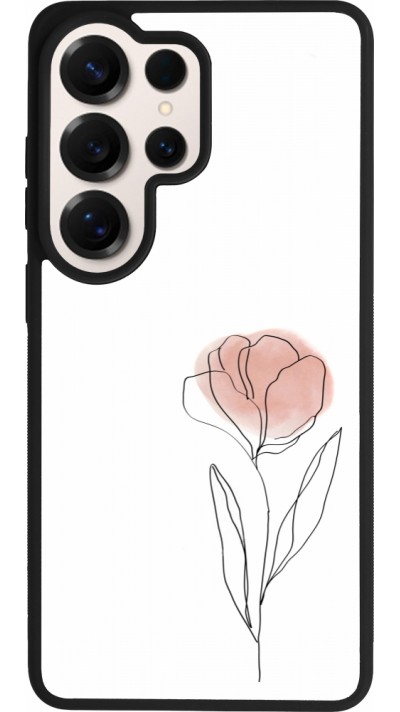 Samsung Galaxy S26 Ultra Case Hülle - Silikon schwarz Spring 23 minimalist flower