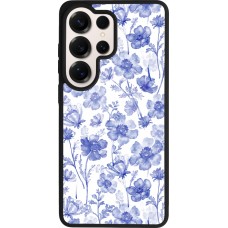 Samsung Galaxy S26 Ultra Case Hülle - Silikon schwarz Spring 23 watercolor blue flowers