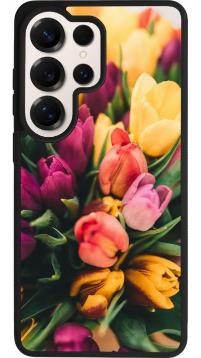 Samsung Galaxy S26 Ultra Case Hülle - Silikon schwarz Bouquet of tulips 2026