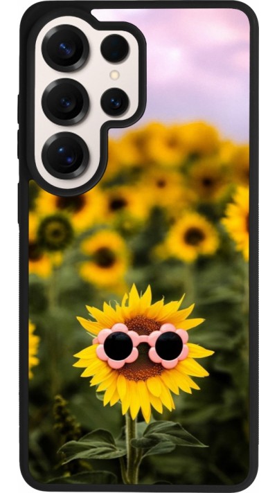 Samsung Galaxy S26 Ultra Case Hülle - Silikon schwarz Sunflower with glasses 2026