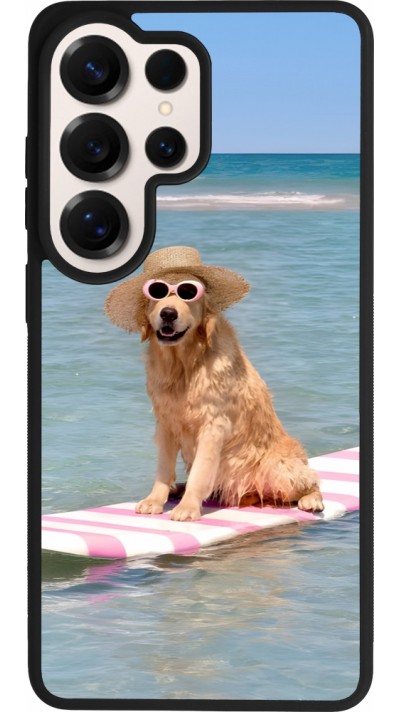 Samsung Galaxy S26 Ultra Case Hülle - Silikon schwarz Summer Dog on Paddle
