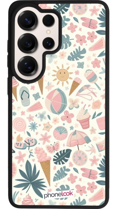 Samsung Galaxy S26 Ultra Case Hülle - Silikon schwarz Sommer Pink Muster