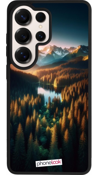 Samsung Galaxy S26 Ultra Case Hülle - Silikon schwarz Sonnenuntergang Waldsee