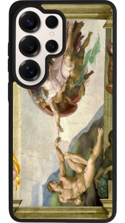 Samsung Galaxy S26 Ultra Case Hülle - Silikon schwarz Kunstbild - Die Erschaffung Adams - Michelangelo