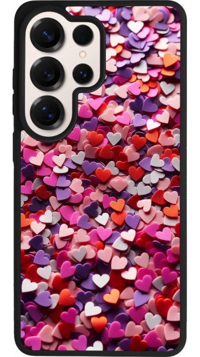 Samsung Galaxy S26 Ultra Case Hülle - Silikon schwarz Valentin 2025 Konfetti