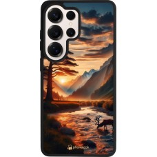 Samsung Galaxy S26 Ultra Case Hülle - Silikon schwarz Tal Sonnenuntergang Hirsch Baum