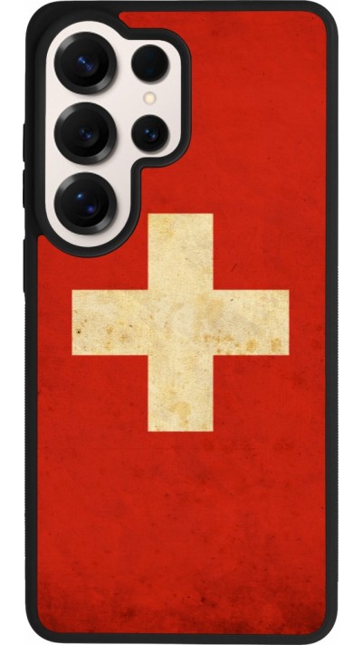 Samsung Galaxy S26 Ultra Case Hülle - Silikon schwarz Vintage Flag SWISS