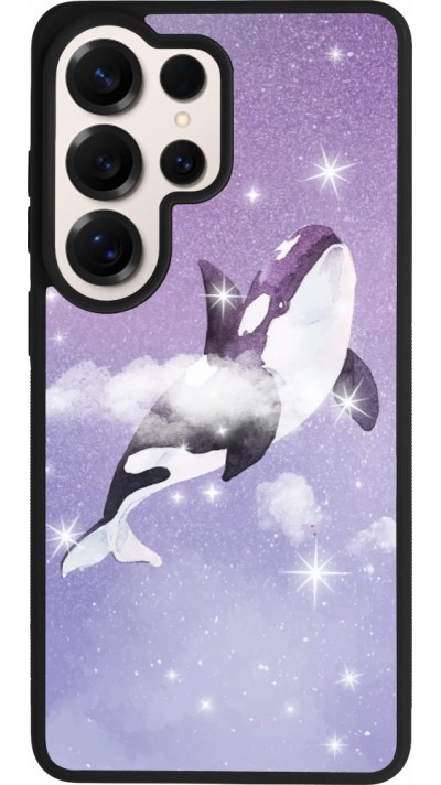 Coque Samsung Galaxy S26 Ultra - Silicone rigide noir Whale in sparking stars