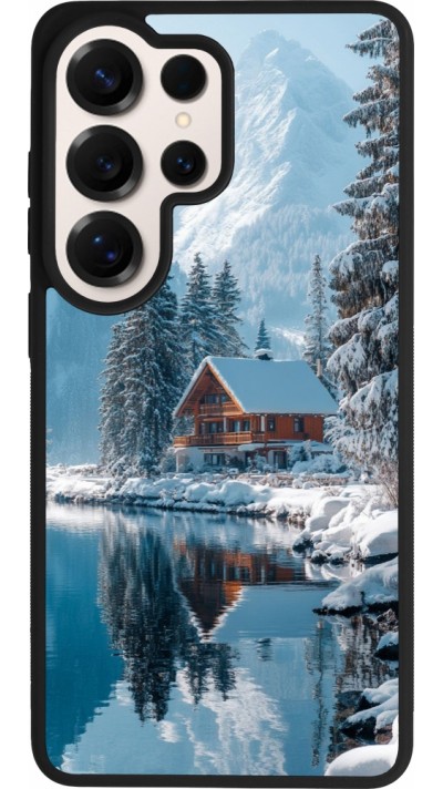 Coque Samsung Galaxy S26 Ultra - Silicone rigide noir Winter 25 Winter house forest day