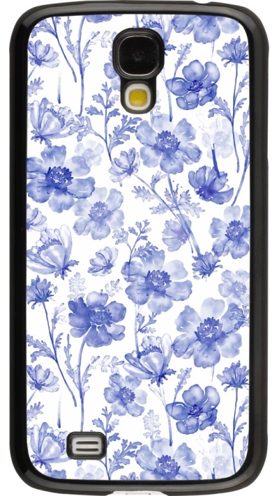 Samsung Galaxy S4 Case Hülle - Spring 23 watercolor blue flowers
