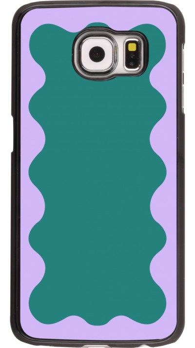 Samsung Galaxy S6 Case Hülle - Wavy Rectangle Green Purple