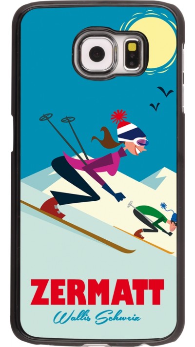 Samsung Galaxy S6 Case Hülle - Zermatt Ski Downhill