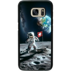 Samsung Galaxy S7 Case Hülle - Astro Schweiz auf dem Mond