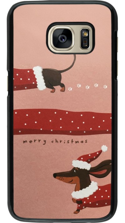 Samsung Galaxy S7 Case Hülle - Christmas 25 Teckel Merry Xmas