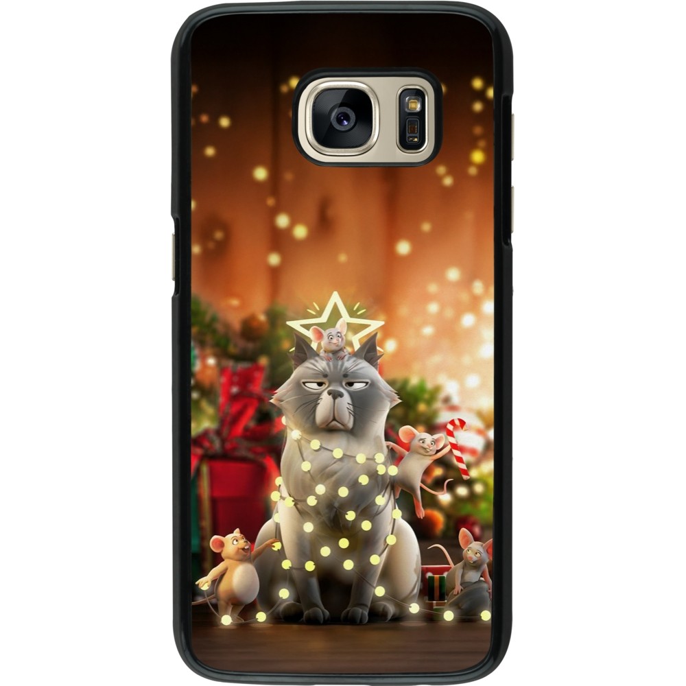 Samsung Galaxy S7 Case Hülle - Christmas 25 Xmas Cat