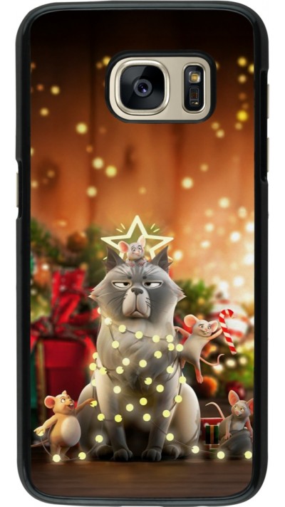Samsung Galaxy S7 Case Hülle - Christmas 25 Xmas Cat