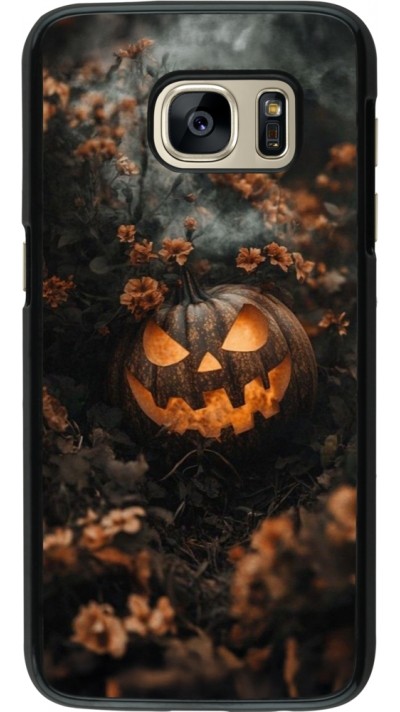 Samsung Galaxy S7 Case Hülle - Halloween 2025 Pumpkin with flowers