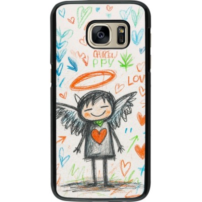 Samsung Galaxy S7 Case Hülle - Little Angel Sketch Love