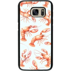 Samsung Galaxy S7 Case Hülle - Muster von pastellfarbenen Hummern
