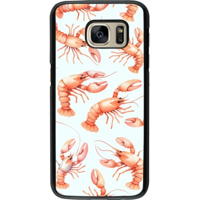 Samsung Galaxy S7 Case Hülle - Muster von pastellfarbenen Hummern