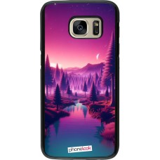 Samsung Galaxy S7 Case Hülle - Lila-rosa Landschaft