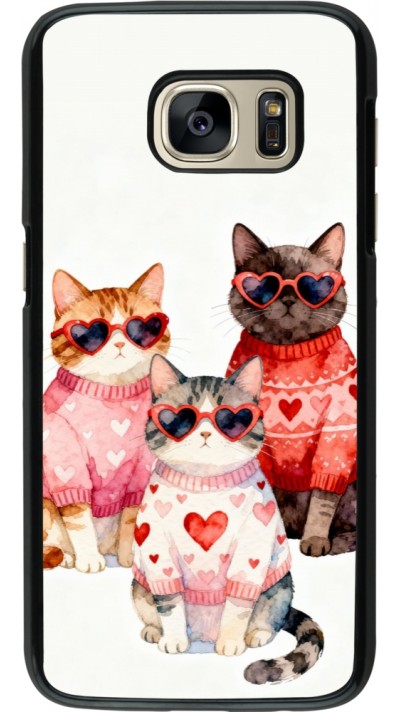 Samsung Galaxy S7 Case Hülle - Saint Valentines Day 26 Cat Love