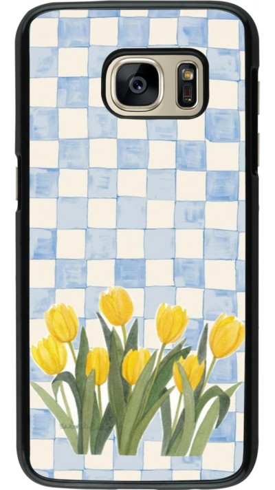 Samsung Galaxy S7 Case Hülle - Blue vichy tulips Spring 2026