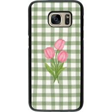Samsung Galaxy S7 Case Hülle - Green vichy tulips Spring 2026