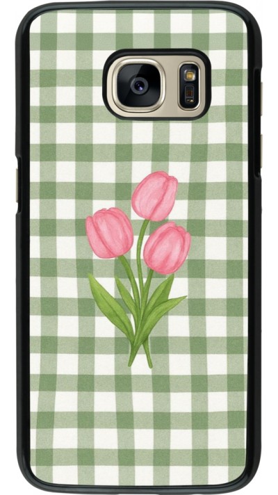 Samsung Galaxy S7 Case Hülle - Green vichy tulips Spring 2026