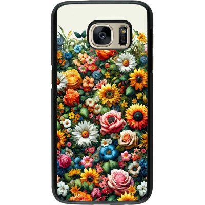 Samsung Galaxy S7 Case Hülle - Sommer Blumenmuster