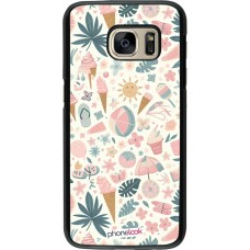 Samsung Galaxy S7 Case Hülle - Sommer Pink Muster