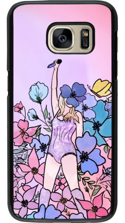 Samsung Galaxy S7 Case Hülle - Taylor Swift Sketch - Pink