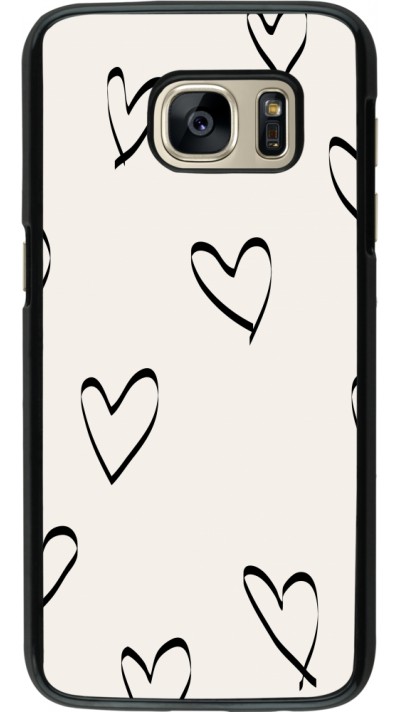 Samsung Galaxy S7 Case Hülle - Valentine 2023 minimalist hearts