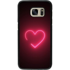 Samsung Galaxy S7 Case Hülle - Valentine 2023 single neon heart