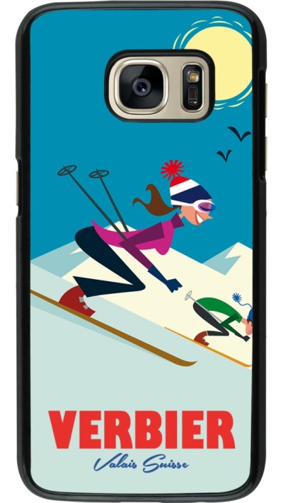 Samsung Galaxy S7 Case Hülle - Verbier Ski Downhill