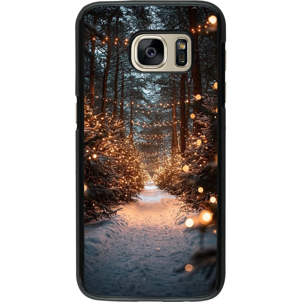 Samsung Galaxy S7 Case Hülle - Winter 25 Winter snowy road