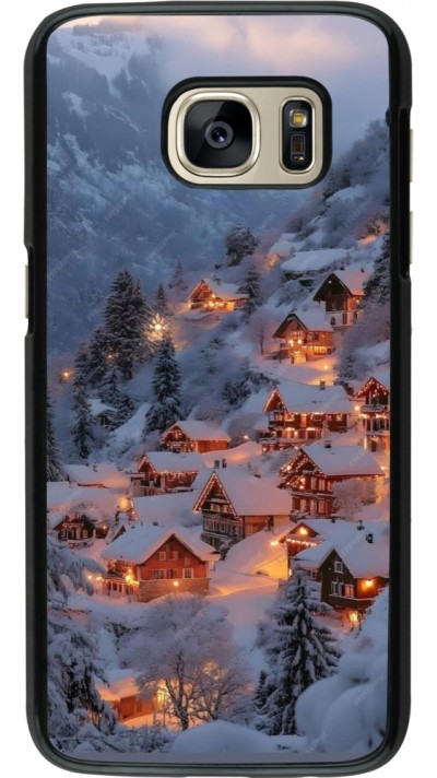 Samsung Galaxy S7 Case Hülle - Winter 25 Winter snowy village