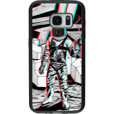 Hülle Samsung Galaxy S7 - Silikon schwarz Anaglyph Astronaut