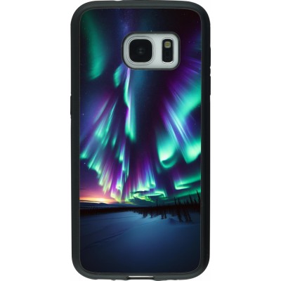 Samsung Galaxy S7 Case Hülle - Silikon schwarz Funkelndes Nordlicht