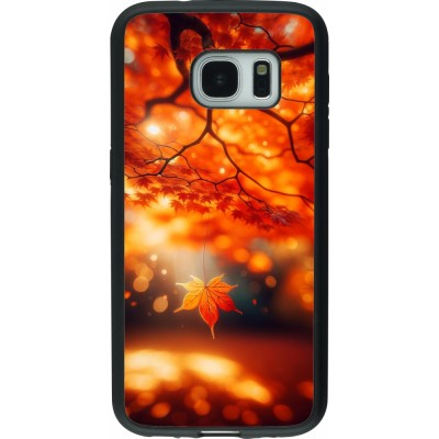 Samsung Galaxy S7 Case Hülle - Silikon schwarz Herbst Magisch Orange